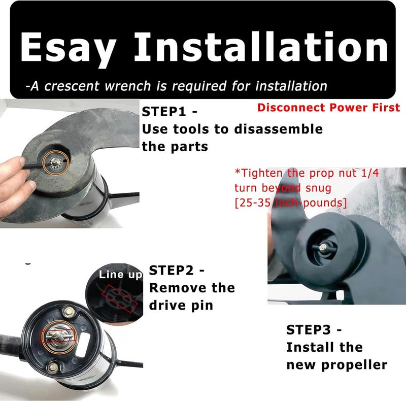 auaurly 5 Pack 1865010 Prop Nut 3/8" MKP-9 Kit A,Fits 12 V and 24 V Minn Kota Trolling Motors - Image 5